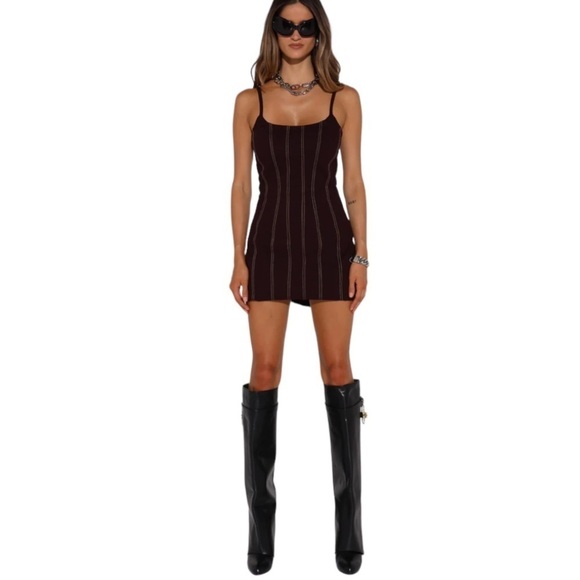 BY. DYLN Dena Dress Mini in Dark Plum New with Tags - Picture 1 of 10